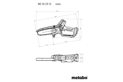 Metabo  Motosega da potatura a batteria 18V 15 cm, senza batteria e caricabatterie 600856850